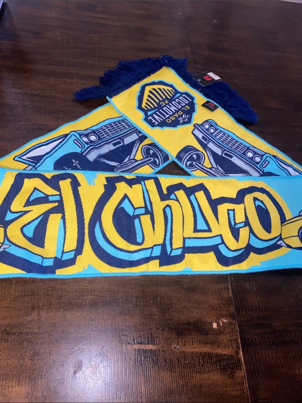 El Paso Locomotive FC Soccer Scarf - Light Blue & Yellow